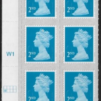 U2995  2nd blue CB  M19L  SBP T3  s/L  Cyld. W1  grid position  R2 C1  Walsall  U/M (MNH)