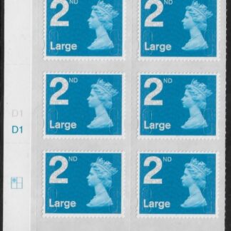 U3000  2nd Large. blue 2B  M14L cyld. D1  grid position R1  C1  DLR  U/M (MNH)