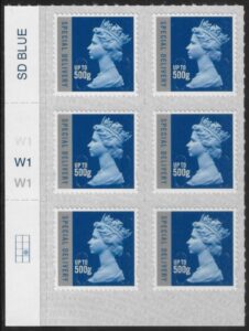 U3052  500g Sp. Delivery cyld W1 x 3 M18L  grid R3 C2  SBP T3 s/L  Walsall U/M (MNH)