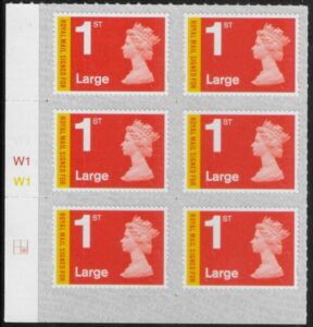 U3050 1st Large 'Signed For' Cyld W1 x 3 M18L grid R2 C2 Walsall U/M (MNH)