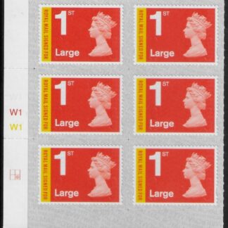 U3050 1st Large 'Signed For'  Cyld W1 x 3 M18L  grid  R2 C2  Walsall U/M (MNH)