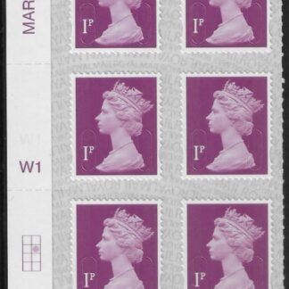 U2920  1p deep crimson M21L Cyld. W1  grid position  R2 C2  SBP T3 s/L  Walsall/ISP  U/M (MNH)