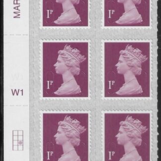 U2920  1p deep crimson M18L Cyld. W1  grid position  R3 C2  SBP T3 s/L  Walsall/ISP  U/M (MNH)
