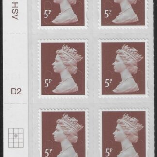 U2922 5p dull red brown M12L Cyld D2  grid position R2  C2  DLR. U/M (MNH)