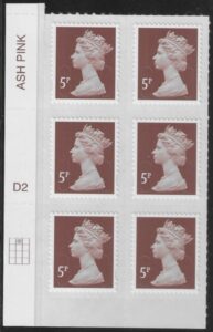 U2922 5p dull red brown M12L Cyld D2  grid position R1  C2  DLR. U/M (MNH)