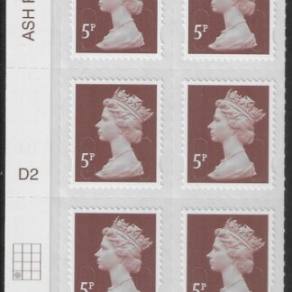 U2922 5p dull red brown M12L Cyld D2  grid position R4  C1  DLR. U/M (MNH)
