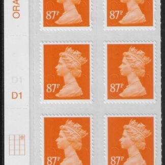 U2930  87p  2B yellow orange  M12L  cyld. D1  grid position R1 C3   DLR U/M (MNH)