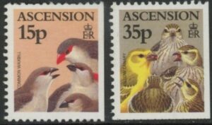 1997 Ascension Island SG.726-7 Birds and Their Young. 2 vals (ex booklet). U/M (MNH)