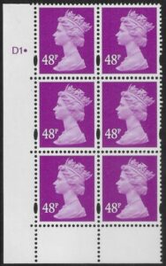 Y1724 (U421) 48p bright mauve. DLR Cyld. D1dot U/M (MNH)