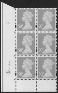 Y1727 (U439) 50p grey DLR cyl. D2 phos D1 U/M (MNH)