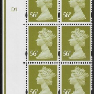 Y1729 (-)  56p yellow-olive DLR  cyl. D1 no dot. phos D1 U/M (MNH)