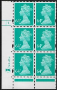 Y1733 (U455) 64p turquoise-green DLR cyl.1 dot phos.47 U/M (MNH)