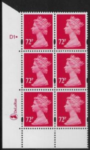 Y1737 (U467) 72p  rosine  DLR cyl. D1 dot U/M (MNH)