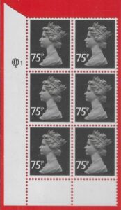 X1023 (UG131) Questa 75p black Type 1 Cyld. Q1 left U/M (MNH)