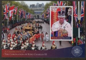 2023 Falkland Islands. MS1547 Coronation of King Charles III. mini sheet. U/M (MNH)