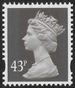 Y1716  43p 2B dp olive-brown. blue fluor.  ex coil. Harrison  U/M (MNH)