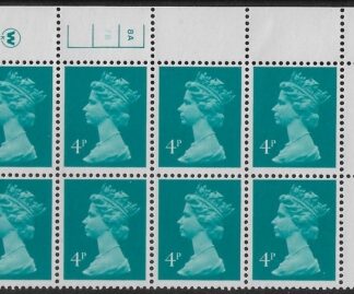 X997 (UG13)  Waddington 4p greenish blue Cyld. 8a 7b  no dot.  U/M (MNH)