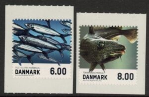 2013 Denmark SG1700-1 Fish Booklet Stamps set of 2 values (U/M)