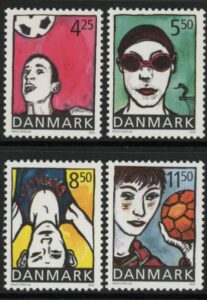 2002 Denmark SG.1282-5 Youth Sports Set of 4 values U/M (MNH)