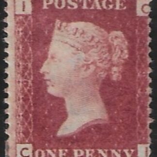 SG.43 1d rose red. corner letters 'CI' Plate 93  mint Original Gum