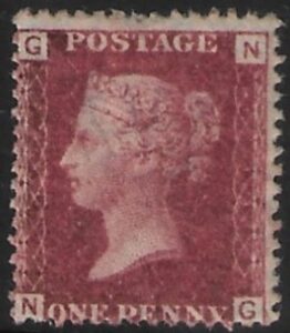 SG.43 1d rose red. corner letters 'NG' Plate 119 mint Original Gum