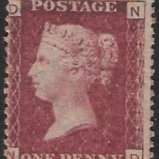 SG.43 1d rose red. corner letters 'ND' Plate 136  mint Original Gum
