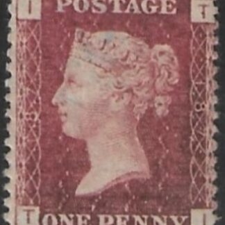 SG.43 1d rose red. corner letters 'TI' Plate 187  mint Original Gum