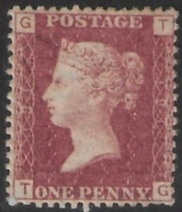 SG.43 1d rose red. corner letters 'TG' Plate 191 mint Original Gum