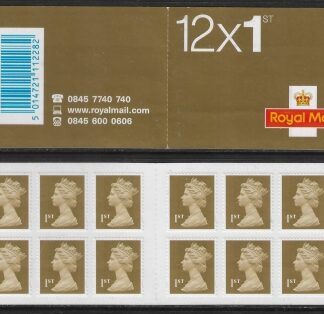 MF3  12 x 1st  gold. containing SG.2295 plain cover  (Walsall) U/M (MNH)