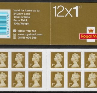 MF3b  12 x 1st  gold. containing SG.2295 'validity text' on back.  (Walsall) U/M (MNH)