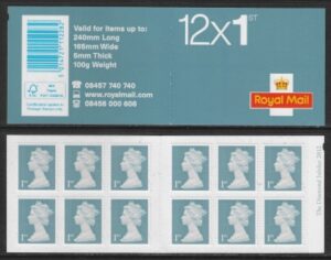 MF6 12 x 1st slate blue SG.U3272 code 'MTND (Walsall) U/M (MNH)