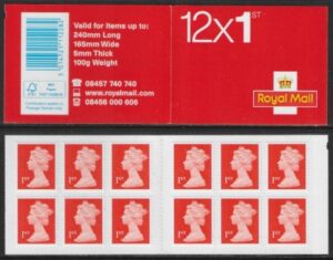MF7 12 x 1st vermilion  SG.U3025  code 'MTIL' M12L   (Walsall) U/M (MNH)