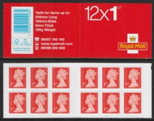 MF7b 12 x 1st vermilion SG.U3025 code 'MTIL' M13L Tel. No. 0845 (Walsall) U/M (MNH)