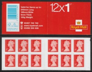 MF7c 12 x 1st vermilion  SG.U3025  code 'MTIL' M14L   Tel. No. 0345 (Walsall) U/M (MNH)
