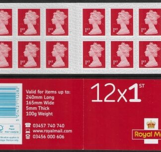 MF9a 12 x 1st brt scarlet  SG.U3029  code 'MTIL' M16L 'NEW FONT'  SBP s/L.(Walsall) U/M (MNH)