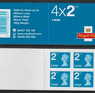 RA2  4 x 2nd Large  brt. blue code 'FOY' issued 2009 (SG.2988)  Walsall.