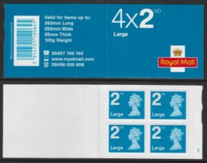 RA2a 4 x 2nd Large brt. blue cyld W1 code MFIL MA10 (U3032) Walsall. 'SCARCE'