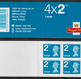 RA2a  4 x 2nd Large  brt. blue cyld W1 code MFIL MA10  (U3032)  Walsall. 'SCARCE'
