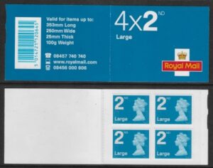 RA2b 4 x 2nd Large brt. blue code MFIL MA11 (U3032) Walsall.