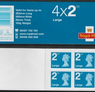 RA2ca  4 x 2nd Large  brt. blue code MFIL MA12  (U3032) Walsall.