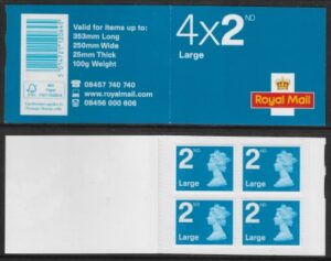RA2cb 4 x 2nd Large brt. blue code MFIL MA13 (U3032) Walsall.