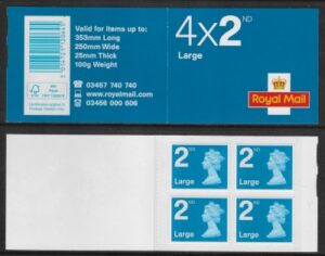 RA2cd 4 x 2nd Large brt. blue code MFIL MA14 (U3032) 'new tel no.0345' Walsall.