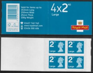RA4 4 x 2nd Large brt. blue code MFIL M16L New Font. SBP 'all lines upright'(U3032) Walsall.