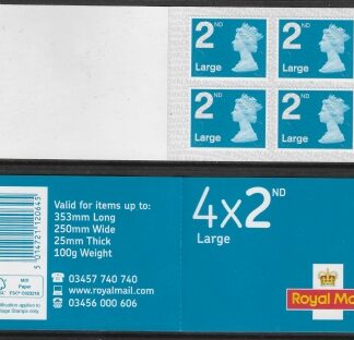 RA4a  4 x 2nd Large  brt. blue code MFIL M18L  SBP L/s New Font (U3032)  Walsall.