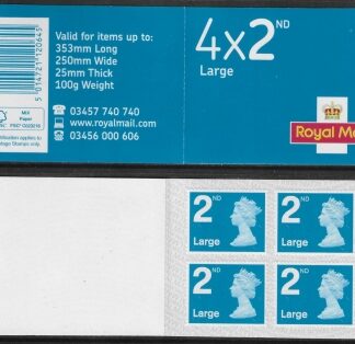 RA4a  4 x 2nd Large  brt. blue code MFIL M21L  SBP s/L New Font (U3032)  Walsall.