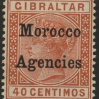 Morocco Agencies -  Gibraltar SG.13  40c orange-brown mounted mint.