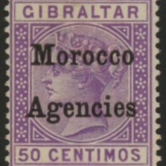 Morocco Agencies -  Gibraltar SG.14 50c bright lilac  mounted mint.