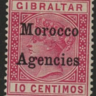 Morocco Agencies -  Gibraltar SG.10 10c  carmine.  mounted mint.