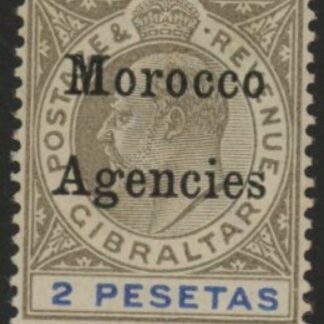 Morocco Agencies -  Gibraltar SG.23  2p black & blue.  mounted mint.