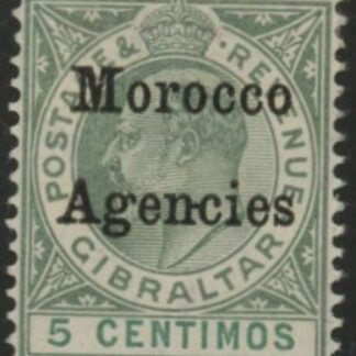 Morocco Agencies -  Gibraltar SG.17  5c grey-green & green .  mounted mint.